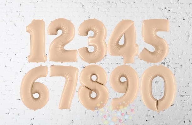 Воздушный шар Шар-цифра Крем Сатин (на выбор)