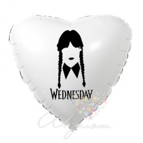 Воздушные шары Сердце "Силуэт Wednesday" 