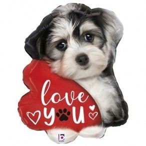 Воздушные шары Фольгированный шар Щенок с сердечком