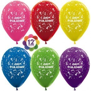 Воздушные шары Шарики-металлики под потолок "Вечеринка! С днем рождения!"
