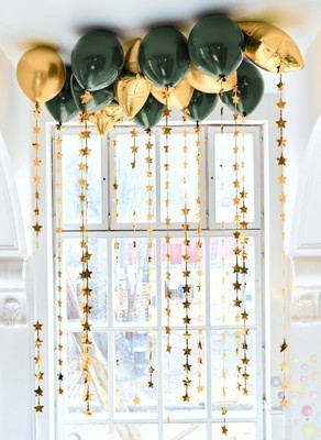 Воздушные шары Набор шаров под потолок "Малахитовое золото" 18 штук