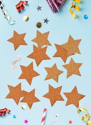 Воздушные шары Гирлянда - подвеска ''Звезды розовое золото блеск"