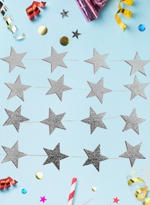 Воздушные шары Гирлянда - подвеска ''Звезды серебро"