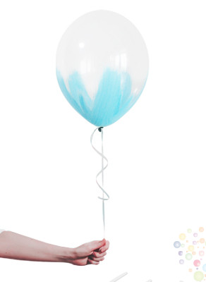 Воздушные шары Шар Браш прозрачный/голубой