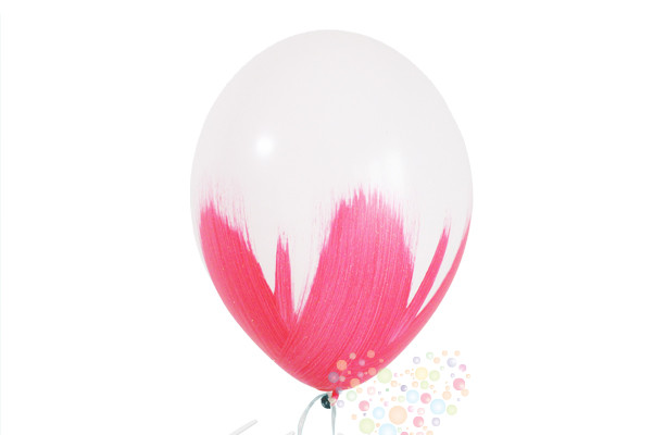 Воздушный шар Шар Браш белый/ярко-розовый