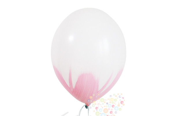 Воздушный шар Шар Браш белый/нежно-розовый