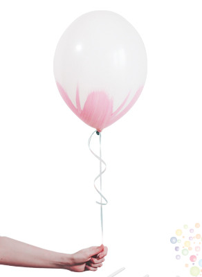 Воздушные шары Шар Браш белый/нежно-розовый
