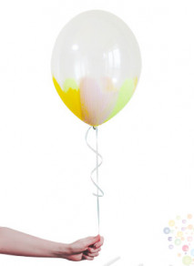 Воздушные шары Шар Браш прозрачный/зеленый, сиреневый, желтый (3 цвета)