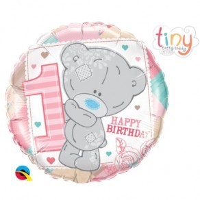 Воздушные шары Круг розовый "С днем рождения! Тедди" Me To You 1год