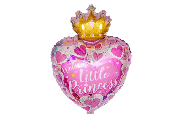 Воздушный шар Сердце с короной "Маленькая принцесса" на англ.