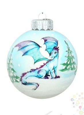 Воздушные шары Ёлочная игрушка "Шар с мифическим драконом" 10 см