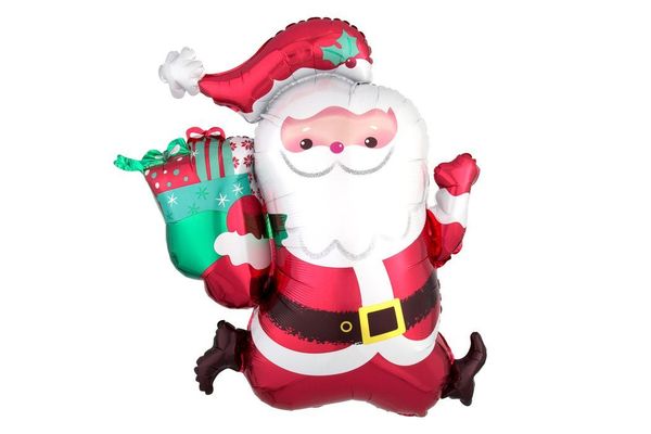 Воздушный шар Фигура "Веселый Дед Мороз с мешком подарков"