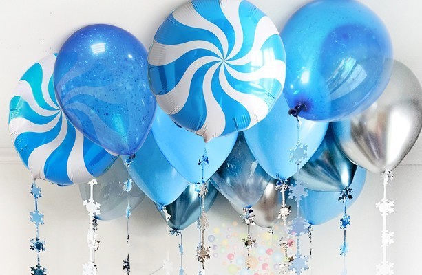 Воздушный шар Набор шаров под потолок "Волшебные снежинки" 15 штук 