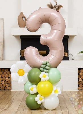 Воздушные шары Стойка "Ромашка" с цифрой