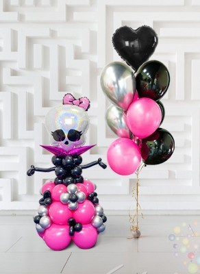 Воздушные шары Композиция "Череп в розовом" 