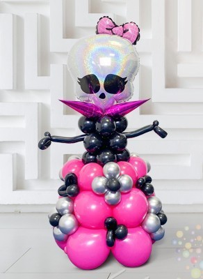 Воздушные шары Стойка "Череп в розовом"